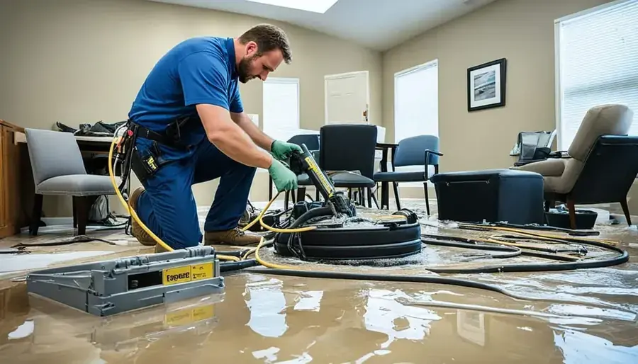 Technician running extraction equipment in Derry, NH