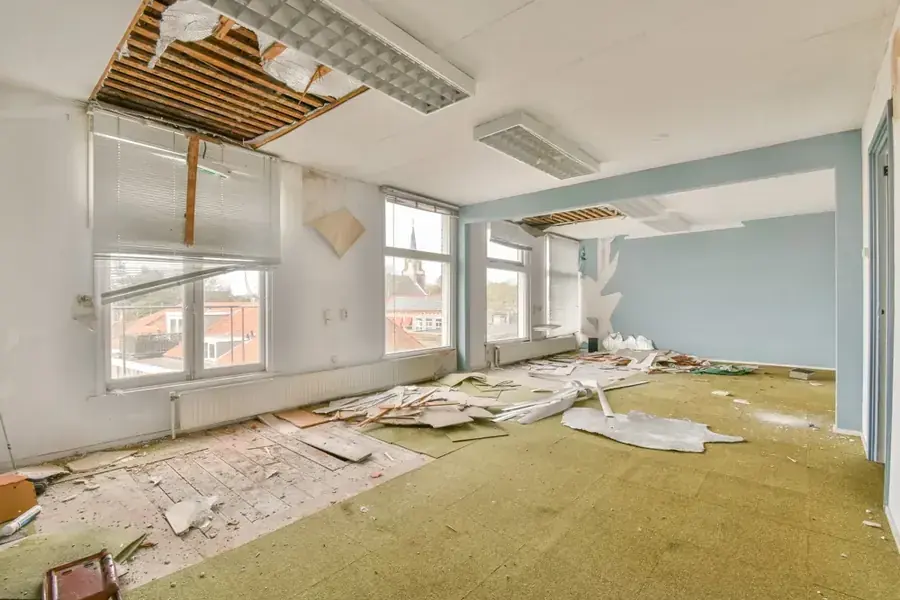 Ceiling leak water damage in a Derry, NH home